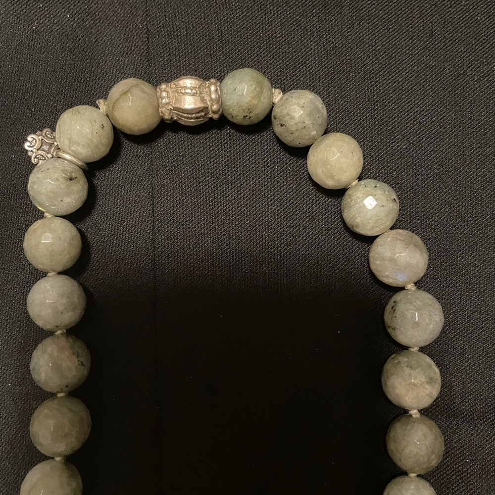 Yemen vintage silver beads labradorite bead necklace by Designer Ria B - Picture 4 of 9